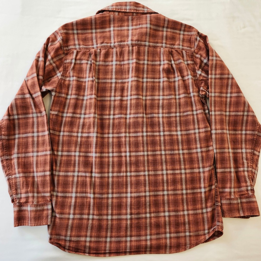 Carhartt Rugged Flex Relaxed Fit Plaid Button Down Casual Work Shirt Orange Mens - Picture 5 of 5